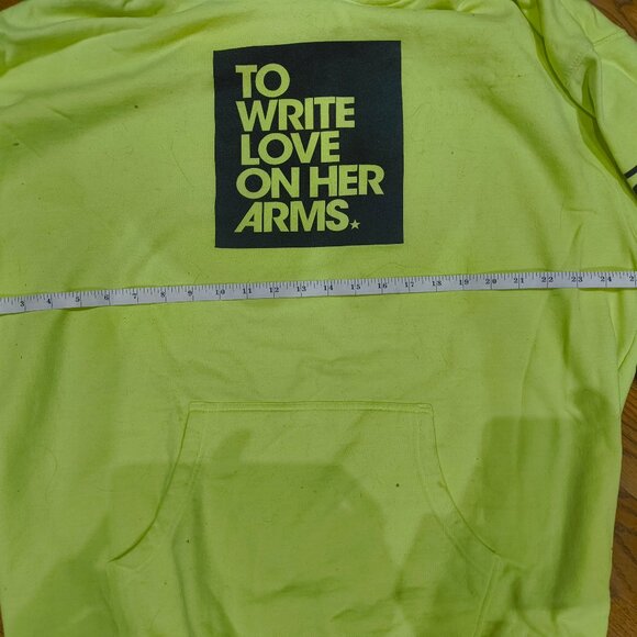TWLOHA- neon yellow hoodie- Hope is Real. Help Is Real, Your Story is Important - Picture 5 of 9